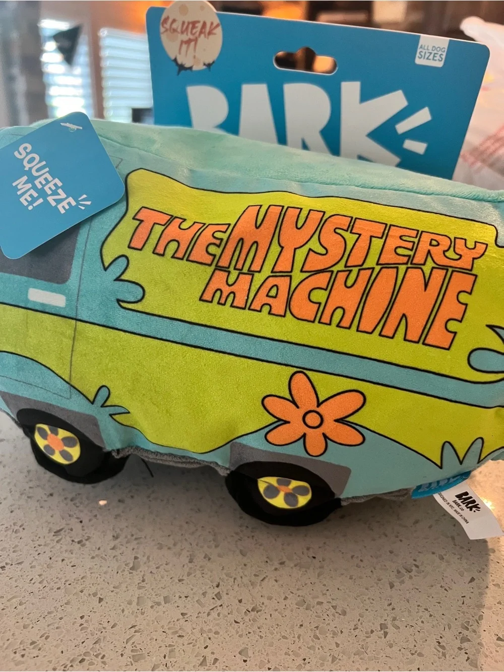 Bark 🐾 Teal and Yellow Scooby-Doo Mystery Machine Plush Dog Toy